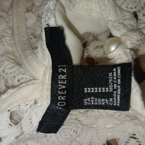 FOREVER 21 RETO STYLE CROCHETED MINI DRESS sz MED - Picture 4 of 11